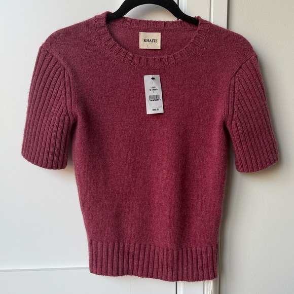 KHAITE MIA Cashmere Short Sleeve Sweater - Picture 3 of 8